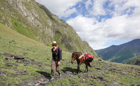 Wandern mit Pferden in Chewsuretien